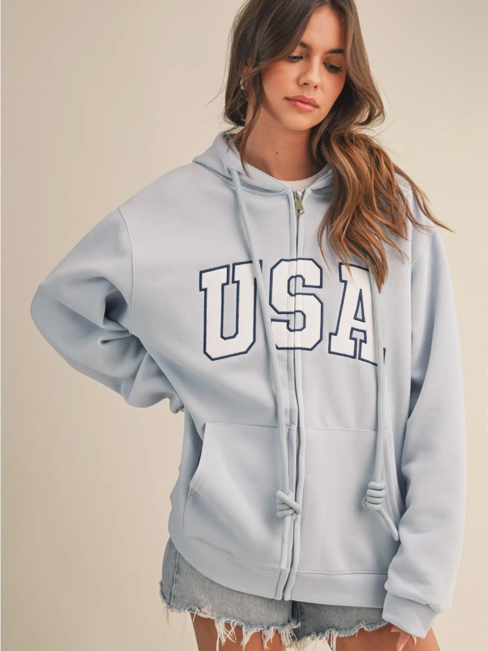 🆕🤍BABY BLUE USA HOODIE